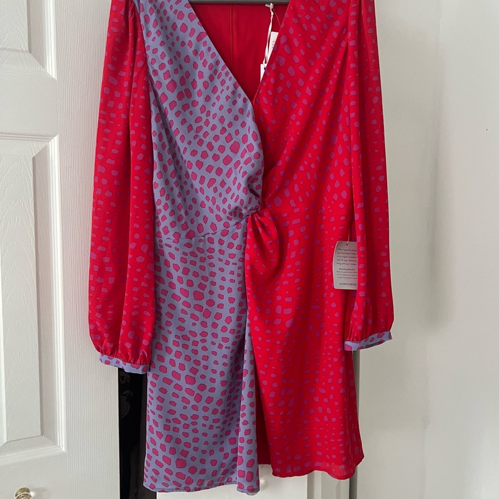 Red and Purple Patterned Dress